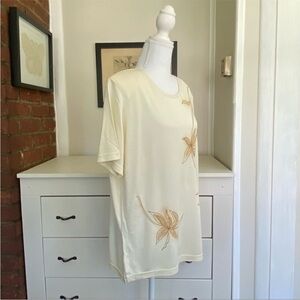Women’s Cream Floral Print Tank Top